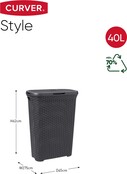 Curver  Style Wasmand met Deksel - 40L - Antraciet