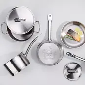 Korkmaz Proline Professional Series 2,8 Liter Edelstahl-Bräter mit Deckel in Silber