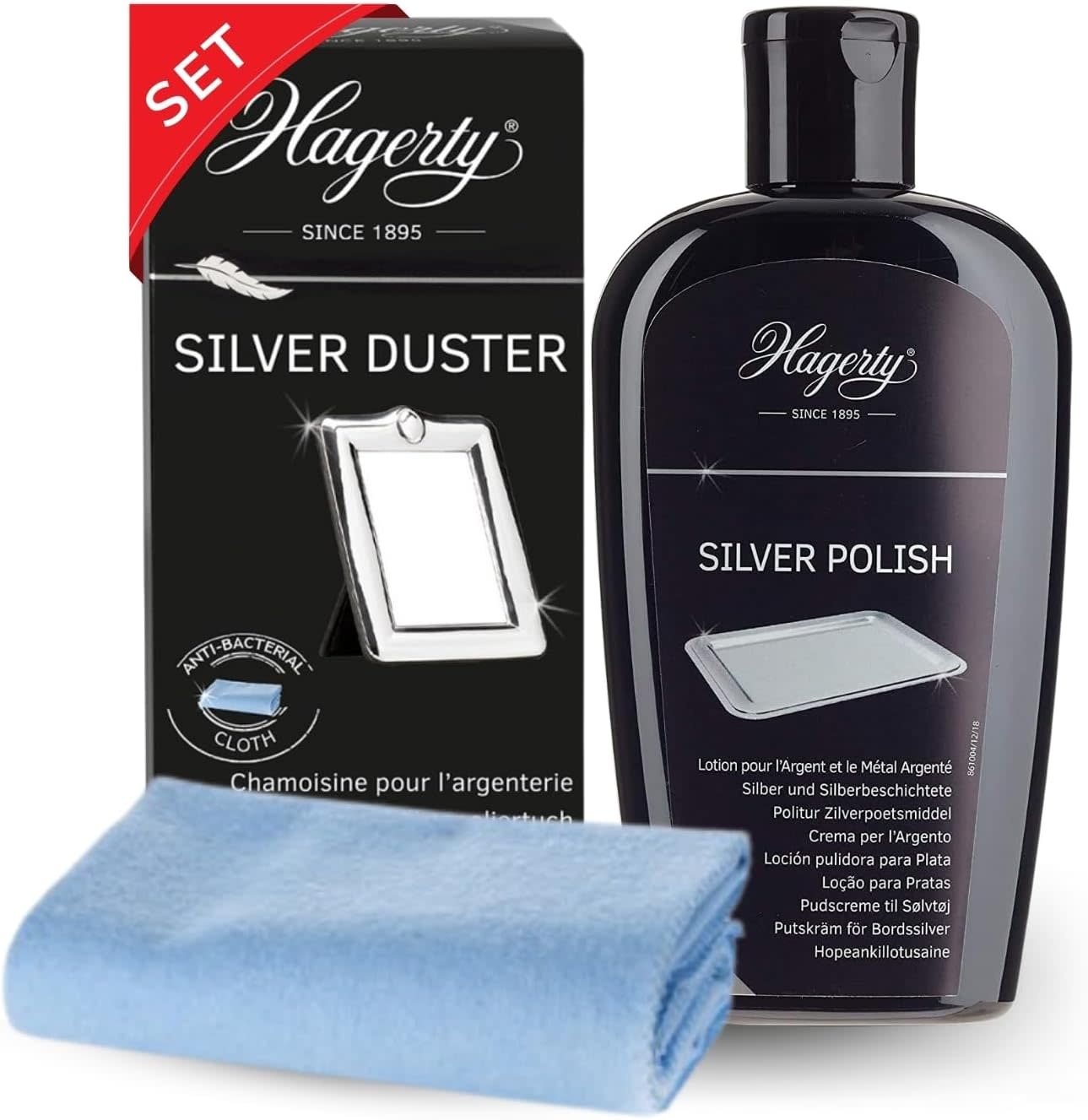 Set Silver Polish + Silver Duster Silver Cleaning Cloth