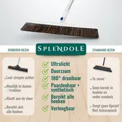 Telescopic Premium Japanse Draaibare Bezem - Rosshaar - 45 cm - Ultralicht