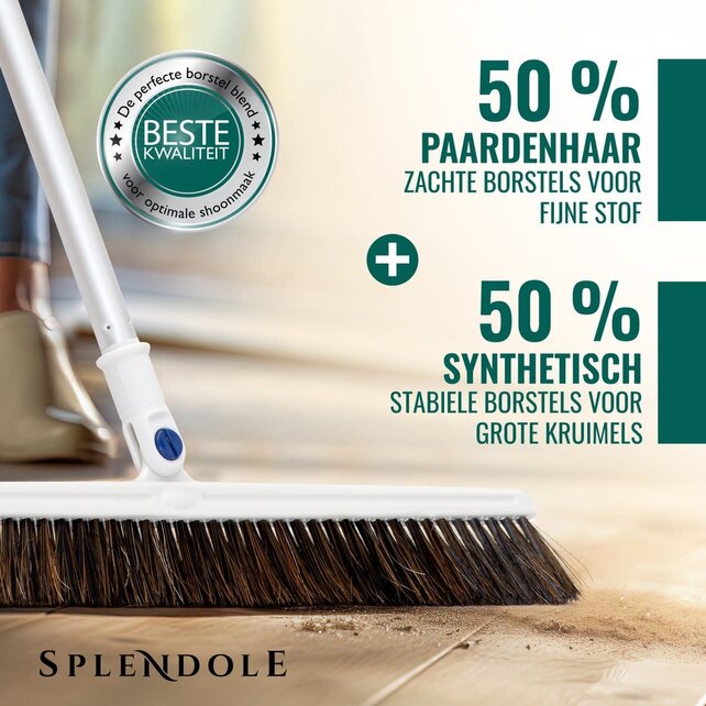 Telescopic Premium Japanese Swivel Broom - Horsehair - 45 cm - Ultra Light Broom 180° Degrees - Angle 45cm - Horse Hair - Brush Sweep Every Spot