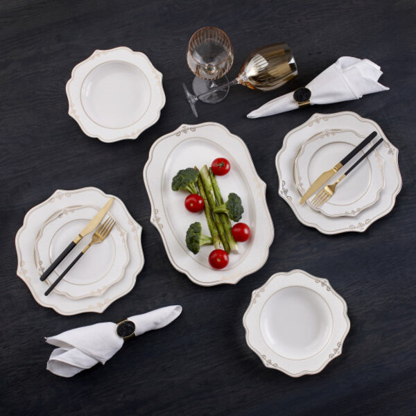 Service De Table Versailles England – Assiettes En Faïence Blanche, Lot