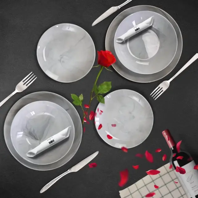 Luminarc Servies Set Diwali Granit  Marmer 18-delig