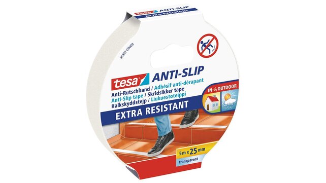 Tesa Anti-Rutsch-Klebeband, transparent, 5 m x 25 mm