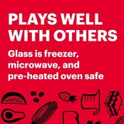 Pyrex® rechteckiger Frischhaltebehälter aus Glas für 11 Tassen mit blauem Deckel