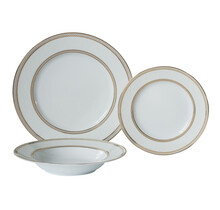 Floral Lace Gold 18 Piece Dinnerware Set, Service for 6