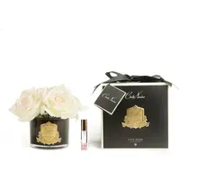 Cote Noire Duftblumen 5 Rosen Pink Blush – schwarze Vase – GMRB62