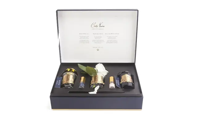 Côte Noire Eau de Vie Geschenkpaket – Blume, Kerze und Diffusor – GP04