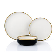 Brilliant Tafelservice Modern Schwarz 18-teilig