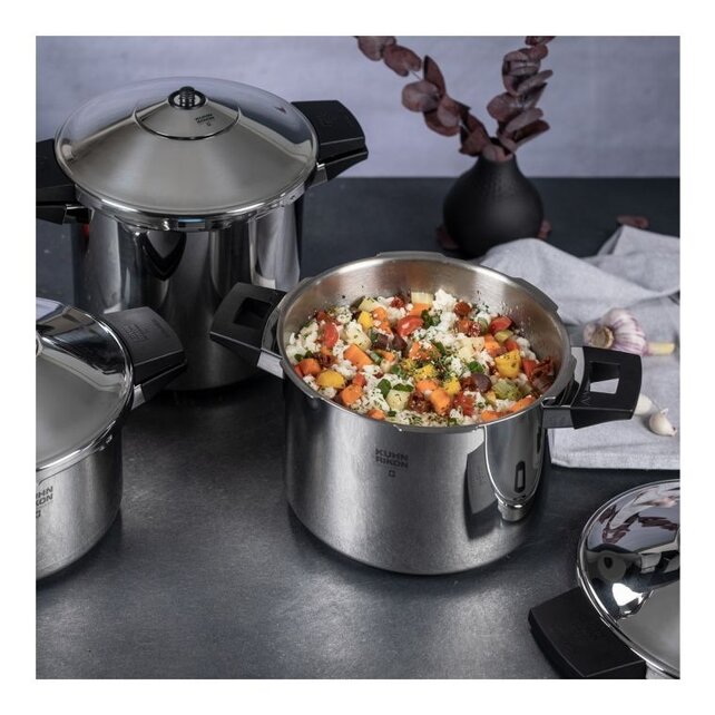 Kuhn Rikon Pressure Cooker DUROMATIC® INOX Model met Zijgrepen