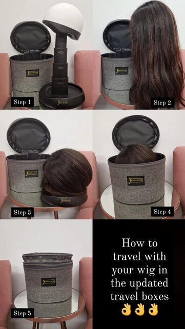 Wig Travel Head With Storage Box Set Lightweight For Travel