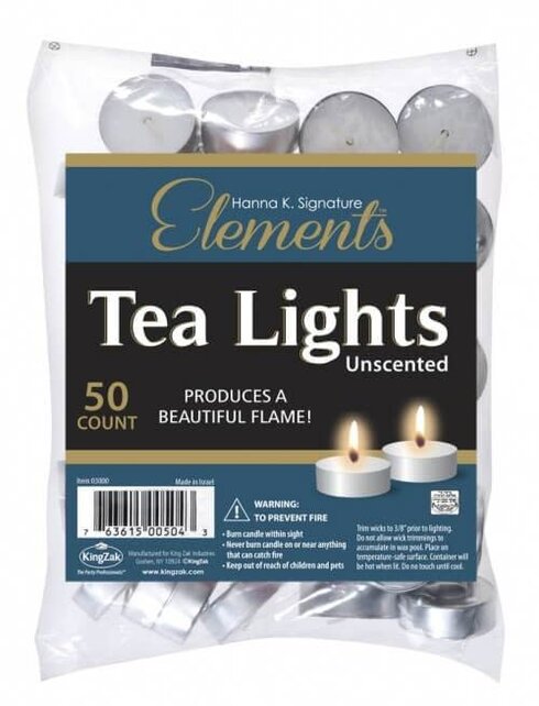 Unscented Tea Lights - 50 Pieces