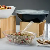 Premium Heavy Weight Plastic Luau White  Serving Bowl