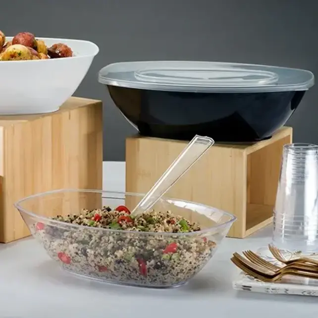 Bol de service Luau blanc en plastique lourd de qualité supérieure