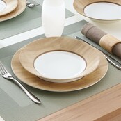 Luminarc Alpaga Dinner Plate - Set of 6 - Wooden Design Plates