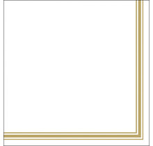 Ambiente Napkins Lea white/gold 20 stuks