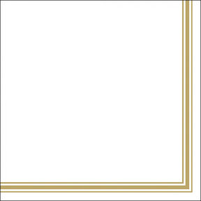 Napkins Lea white/gold