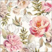 Serviettes Ambiente Pivoines Composition Cream Mix