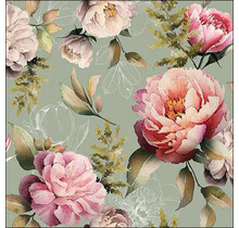 Serviettes Ambiente Composition Pivoines Mélange Vert