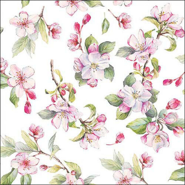Serviettes Ambiente Spring Blossom Blanc Mix