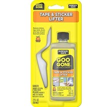 Goo Gone Tape & Sticker Lifter Dissolvant de gomme adhésive, sans danger pour les surfaces + outil de levage - 59 ml
