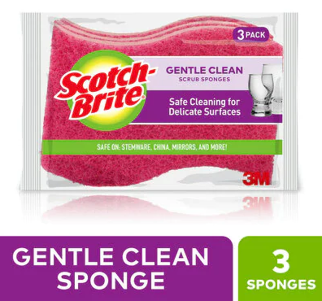 Éponges à récurer pour soins délicats Scotch-Brite - paquet de 3