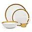 Godinger  Godinger Terre D'or 4-delige Serviesset, Servies voor 1 - Wit en Gouden Dinnerset