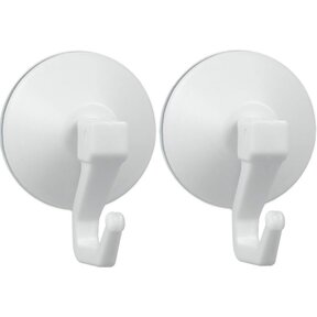 Hooks With Suction Cup 2 Pcs White