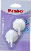 Metaltex Hooks With Suction Cup 2 Pieces White