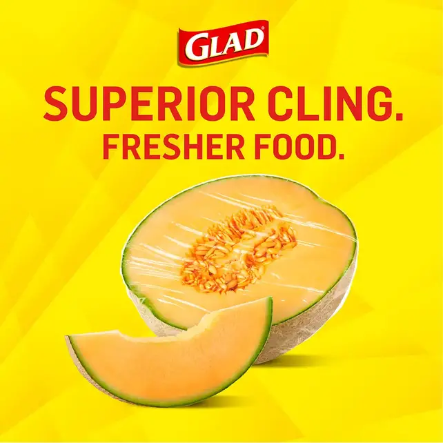 Glad Cling 'N Seal Film Plastique Transparent - 63M x 29,5 cm - 18,5 m²