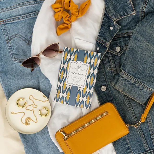 Greenleaf Large Indigo Suede Scented Sachet