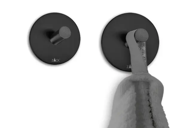 ZACK Duplo Handdoekhaken Rond Ø 4,5 cm (set van 2 stuks) Zwart