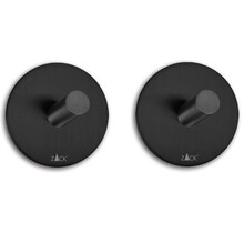 ZACK Duplo Towel Hooks Round Ø 4.5 cm (set of 2 pieces) Black