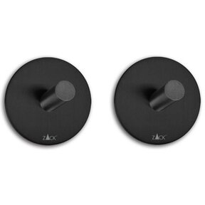 Duplo Towel Hook Round Black - 2 Pcs