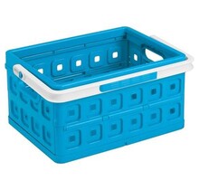 Sunware Boîte Pliante Carrée avec Poignée 24L bleu