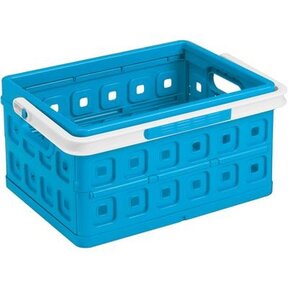 Boîte pliante carrée avec poignée 24L bleue