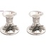 Judaica Candlesticks Candle Holders Shabbat Holiday Grapes Design Nickel Plated