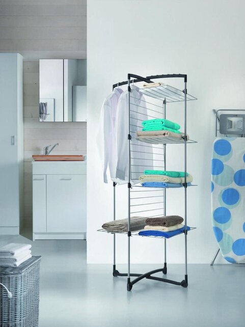 Metaltex Étendoir Tomado Tec Fortino 4 couches 33M - argent/gris