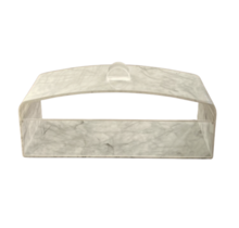 Luxe Rectangle Cake Display With Rounded Edges and Marble Design, Lucite