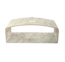 Présentoir à gâteaux rectangulaire de luxe avec bords arrondis et motif en marbre, Lucite