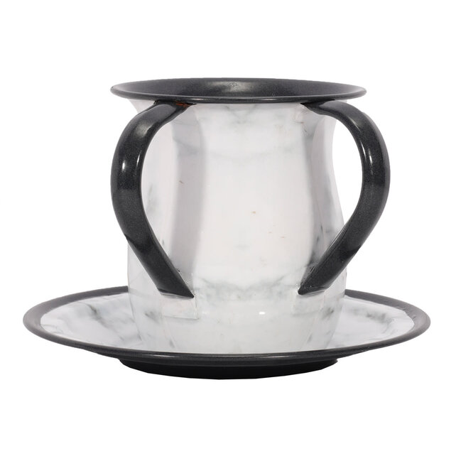 Kosher Cook White Marable Wash Cup With Tray Style #167