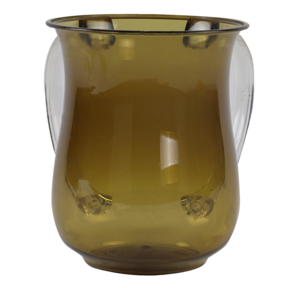 Acrylic Wash Cup Gold With Clear Handles 13cm