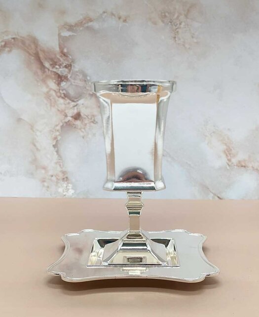 Kiddush Beker met Plaat - Verzilverd - #X881K