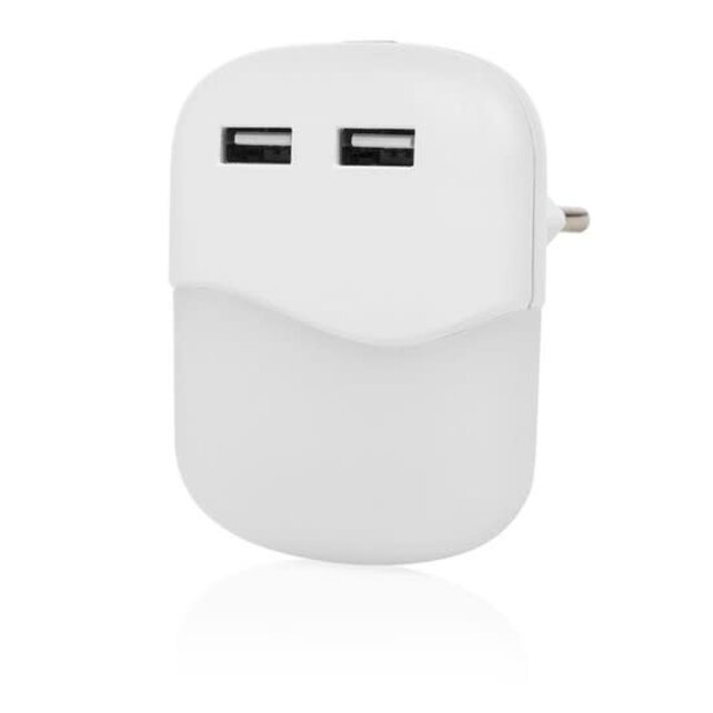 Smartwares ISL-60026 Nightlight - White - 2 USB ports - Phone charging