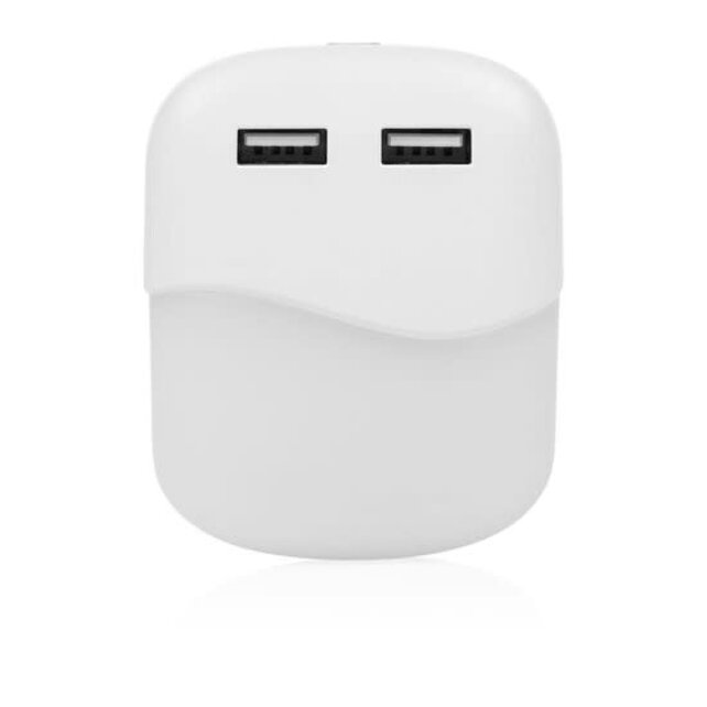 Smartwares ISL-60026 Nachtlicht - Weiß - 2 USB-Anschlüsse - Telefonaufladung
