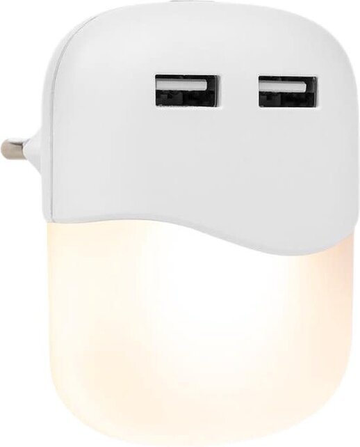 Veilleuse Smartwares ISL-60026 - Blanc - 2 ports USB - Recharge téléphone