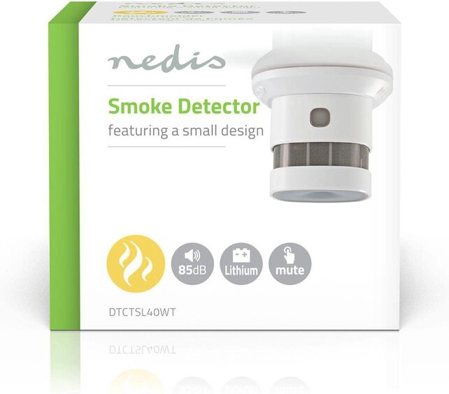 Nedis 40WT Smoke Detector Lifespan 10 Years - Small Model