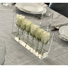 Rose Dream 6 Hole Rectangular Clear Flower Box With Lid