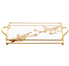 Brilliant Glass tray Gold Flowers