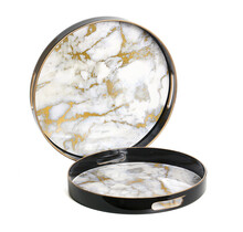 Marble Black Round Tray